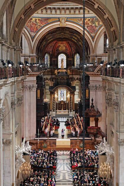Una vista general de la catedral de Saint Paul durante el servicio de Acción de Gracias.
