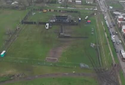 Una vista panorámica del lugar donde Milei hará el cierre de campaña