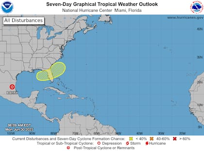 Una zona de baja presión podría formarse frente a la costa sudeste de EE.UU. este fin de semana, con un 20% de probabilidad de convertirse en la primera tormenta tropical que amenace a Florida esta temporada de huracanes