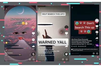 Unas capturas de Tiktok con el contenido pornográfico en los avatares o con publicaciones que buscan viralizarse