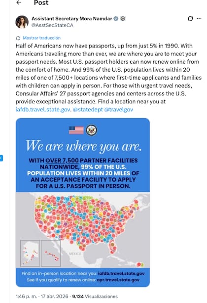 Únicamente 5% de los estadounidenses contaban con pasaporte