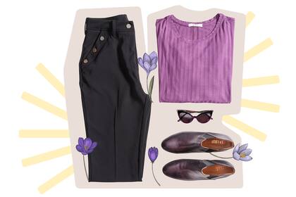 Unir violeta y metalizado, como en el caso de las botas, es una gran decisión