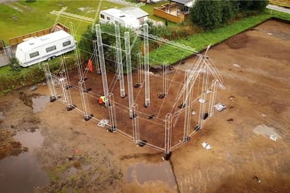 El edificio fue reconstruido por computadora para mostrar el probable aspecto que tenía en la época precristiana