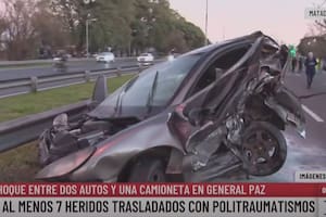 Violento choque múltiple en General Paz: hay 9 heridos, uno de gravedad
