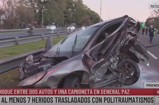 Violento choque múltiple en General Paz: hay 9 heridos, uno de gravedad