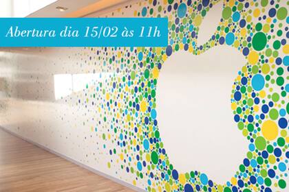 Uno de los avisos publicados por el shopping VillageMall, que anuncia la apertura del local de Apple en Río de Janeiro