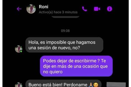 Uno de los chats de Roni D. con una víctima
