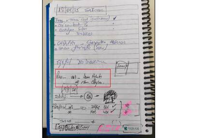 Uno de los cuadernos, con alusiones a "Pino"