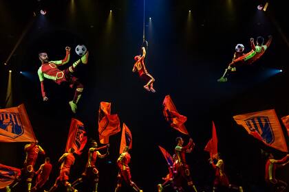 Uno de los cuadros de Messi 10, del Cirque du Soleil