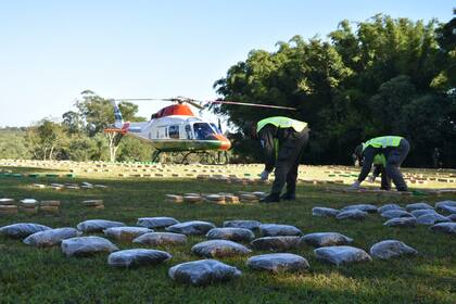 Uno de los decomisos de marihuana realizado por la Gendarmería en Misiones