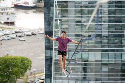 Uno de los deportistas que "jugaron" en el aire