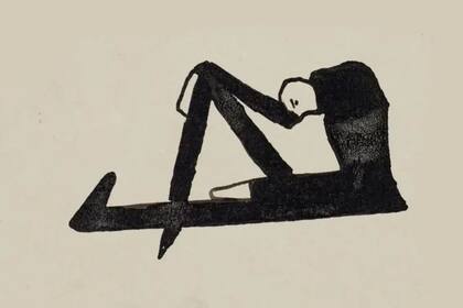 Uno de los dibujos hechos por Kafka, autor de "La metamorfosis", "El castillo" y "El proceso".