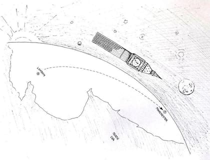 Uno de los dibujos que integran el video que se verá dentro de la obra