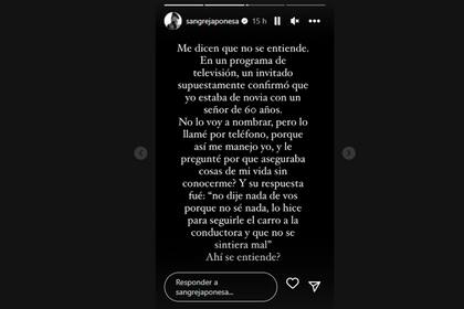 Uno de los furiosos posteos de la China Suárez en sus Stories de Instagram