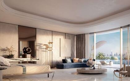 Uno de los lujosos monoambiente del emblemático proyecto