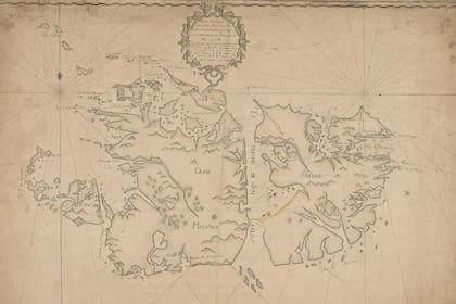 Uno de los mapas que fueron obsequiados al gobierno de la Argentina