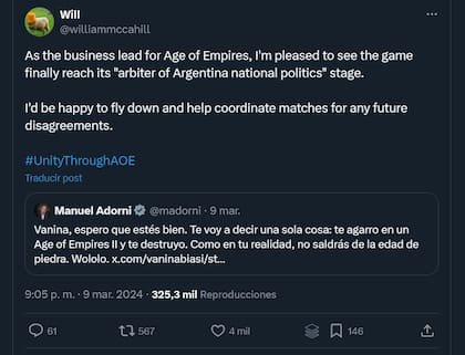 Uno de los máximos responsables del desarrollo del Age of Empires celebra la presencia del juego en la política argentina