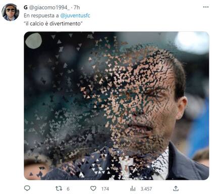 Uno de los memes en respuesta a la publicación de la Juventus; Massimiliano Allegri "se extingue", como ocurre en la película Avengers; el DT italiano considera que "el espectáculo se hace en el circo"