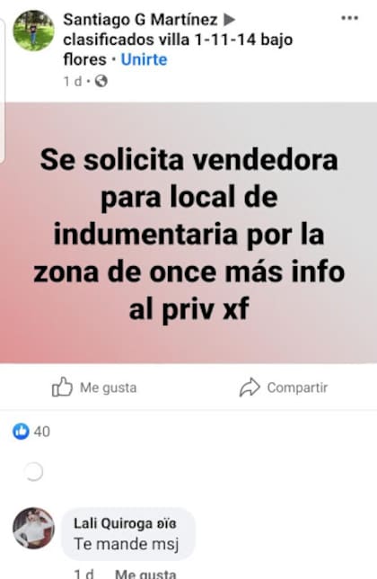 Uno de los mensajes enviados por Irineo Garzón, acusado de drogar a una chica venezolana y abusar de ella en un local de venta de uniformes médicos de Balvanera
