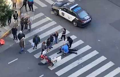 Uno de los motociclistas heridos en el múltiple choque ocurrido en Belgrano