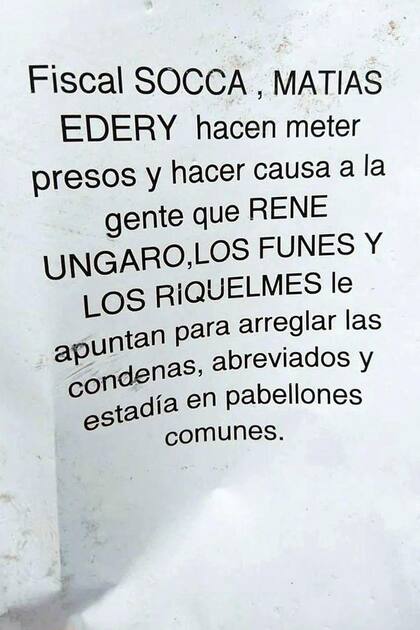 Uno de los panfletos encontrados
