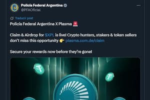 Uno de los posteos promocionando una plataforma cripto hecho desde la cuenta de X de la Policía Federal Argentina
