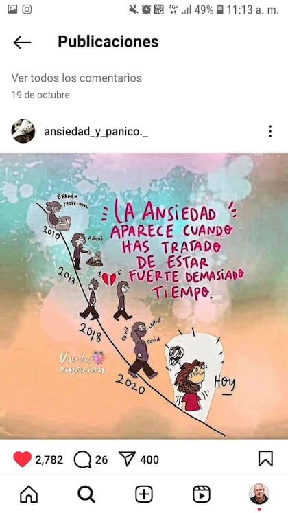 Uno de los posteos que subió Natalia a su Instagram, que tiene más de 150.000 seguidores.