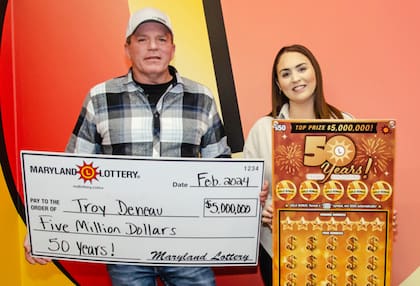 Uno de los premios mayores de 5 millones de dólares del raspadito “50 Years!” fue ganado en la comunidad de Willards (mdlottery.com)
