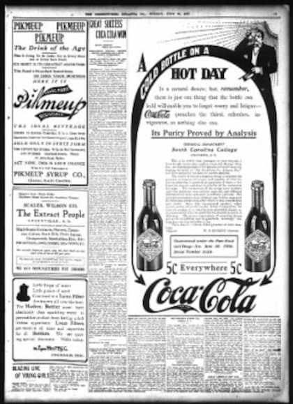 Uno de los primeros anuncios de Coca Cola