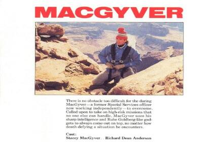 Uno de los primeros anuncios de MacGyver, en el que su nombre figura como Stacey
