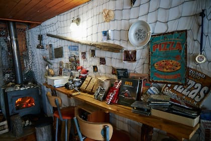 Uno de los rincones de la pizzería