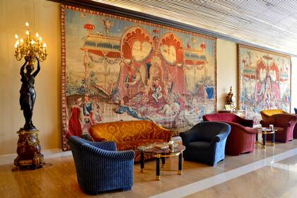 Uno de los salones del Rome Cavalieri con la mezcla de estilos