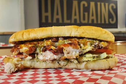 Uno de los sándwiches que los Biggs preparan en Halagains