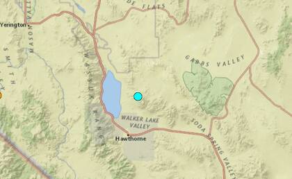 Uno de los sismos más fuertes de las últimas horas en territorio continental de Estados Unidos ocurrió cerca de Walker Lake, Nevada