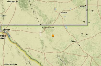 Uno de los sismos más fuertes de las últimas horas en territorio continental de Estados Unidos ocurrió cerca de Whites City, Nuevo México