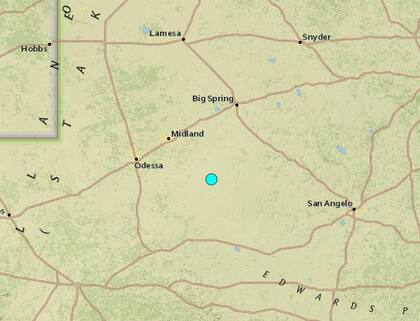 Uno de los sismos más fuertes de las últimas horas en territorio continental de Estados Unidos ocurrió cerca de Garden City, Texas