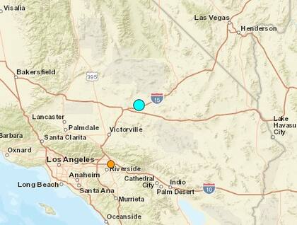 Uno de los sismos más fuertes de las últimas horas en territorio continental de Estados Unidos ocurrió cerca de Barstow, California