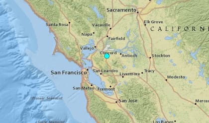 Uno de los sismos más fuertes de las últimas horas en territorio continental de Estados Unidos ocurrió cerca de Pacheco, California