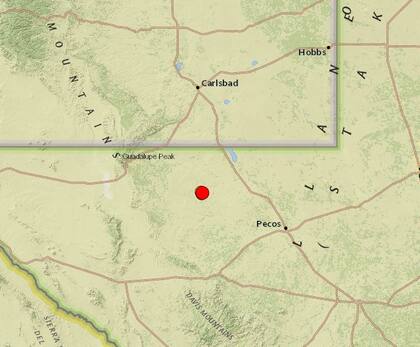 Uno de los sismos más fuertes de las últimas horas en territorio continental de Estados Unidos ocurrió cerca de Toyah, Texas