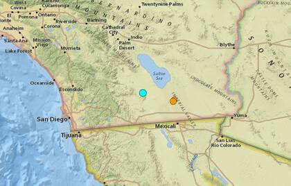 Uno de los sismos más fuertes de las últimas horas en territorio continental de Estados Unidos ocurrió cerca de Ocotillo Wells, California