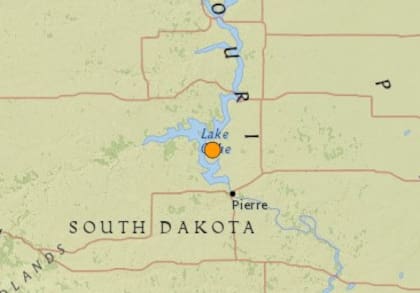 Uno de los sismos más fuertes de las últimas horas en territorio continental de Estados Unidos ocurrió cerca de Pierre, Dakota del Sur