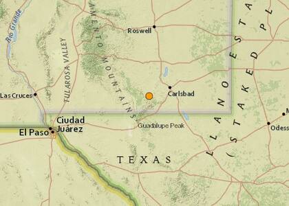 Uno de los sismos más fuertes de las últimas horas en territorio continental de Estados Unidos ocurrió cerca de Whites City, Nuevo México