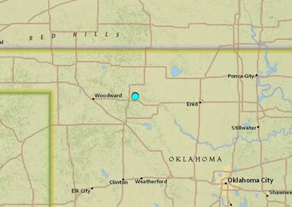Uno de los sismos más fuertes de las últimas horas en territorio continental de Estados Unidos ocurrió cerca de Waynoka, Oklahoma