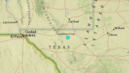 Uno de los sismos más fuertes de las últimas horas en territorio continental de Estados Unidos ocurrió cerca de Whites City, Nuevo México