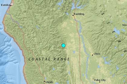 Uno de los sismos más fuertes de las últimas horas en territorio continental de Estados Unidos ocurrió cerca de Rancho Tehama Reserve, California