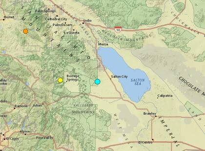 Uno de los sismos más fuertes de las últimas horas en territorio continental de Estados Unidos ocurrió cerca de Salton City, California