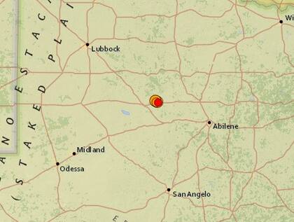 Uno de los sismos más fuertes de las últimas horas en territorio continental de Estados Unidos ocurrió cerca de Hermleigh, Texas