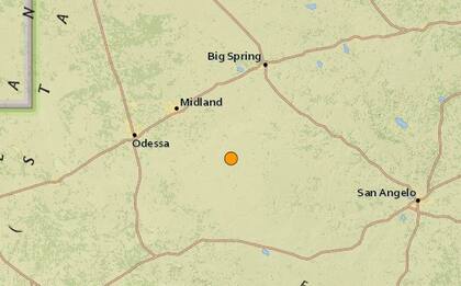 Uno de los sismos más fuertes de las últimas horas en territorio continental de Estados Unidos ocurrió cerca de Garden City, Texas