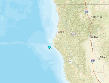 Uno de los sismos más fuertes de las últimas horas en territorio continental de Estados Unidos ocurrió cerca de Petrolia, California