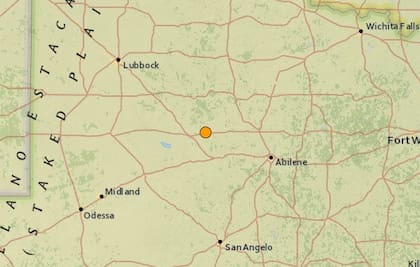 Uno de los sismos más fuertes de las últimas horas en territorio continental de Estados Unidos ocurrió cerca de Hermleigh, Texas